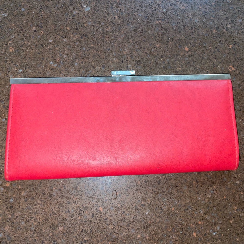 STYLE & CO Preowned Red Leather Clutch